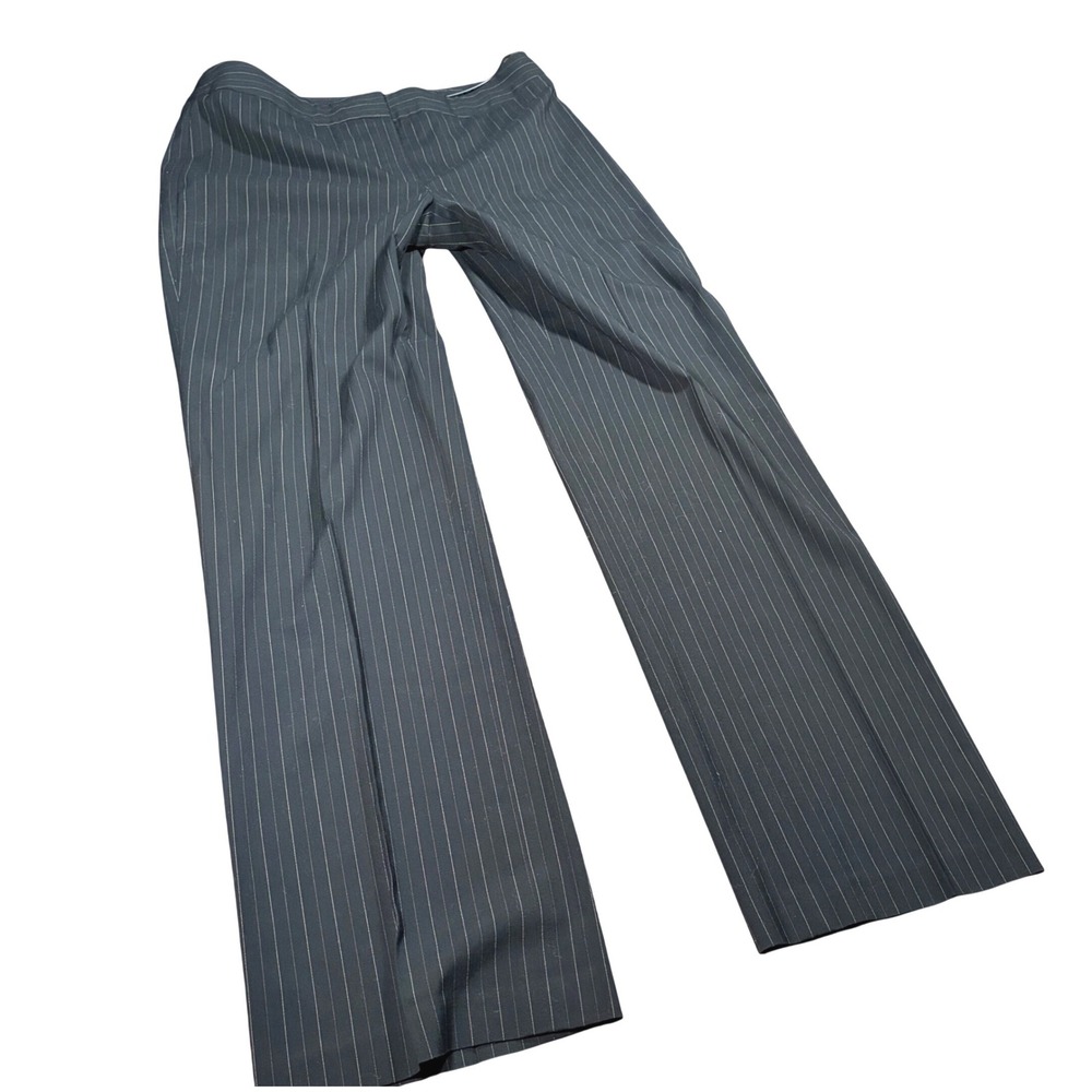 Office Siren Gothic Y2K Grunge Black Pinstripe Stretch Dress Pants 6P Office